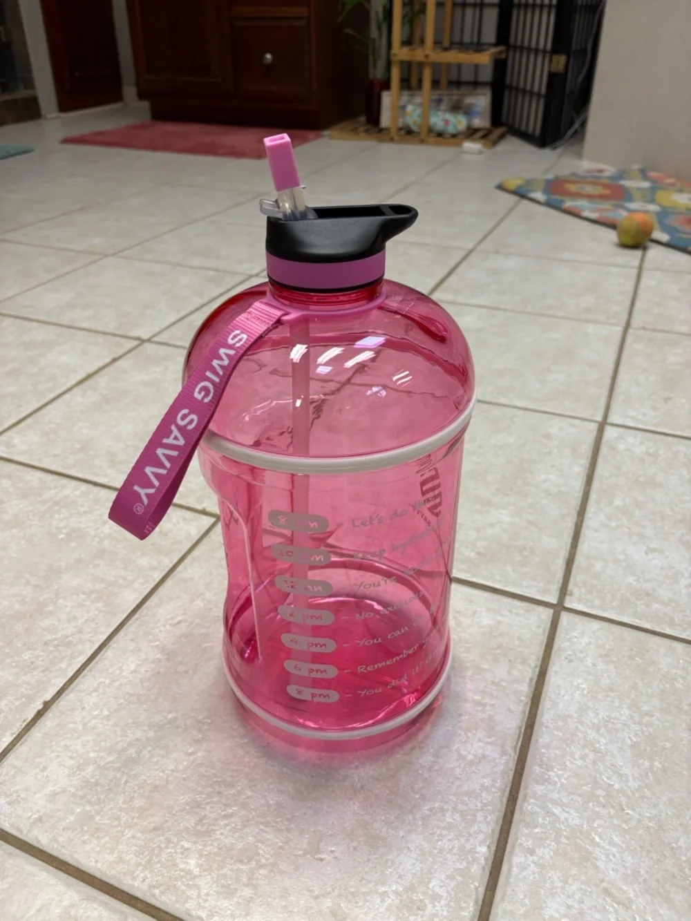 Time Water Jug Swig Savvy Pink Insulated Bottle with Sleeve HUGE!